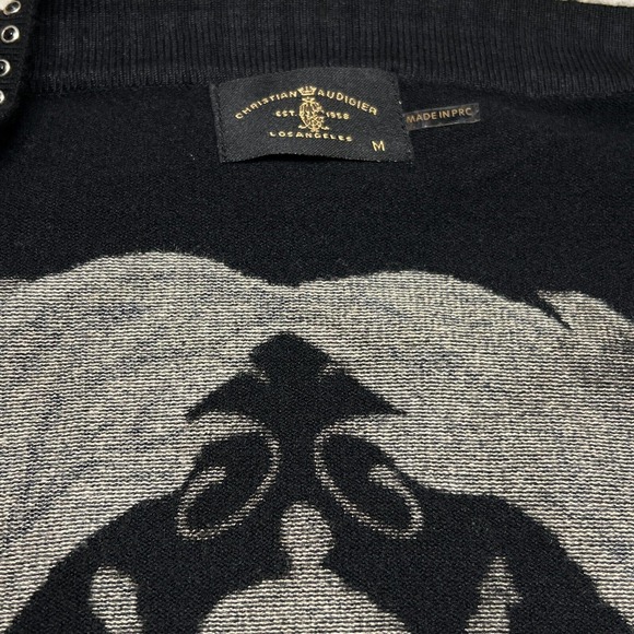 CHRISTIAN AUDIGIER STUDDED FLY AWAY CARDIGAN SWEATER CREST - Picture 5 of 8